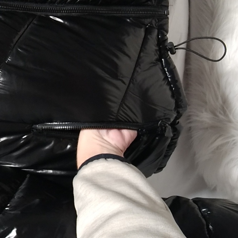 NWOT Love & Sports Shiny Puffer Coat W Hood Sz.Lg 12-14 - Picture 5 of 13